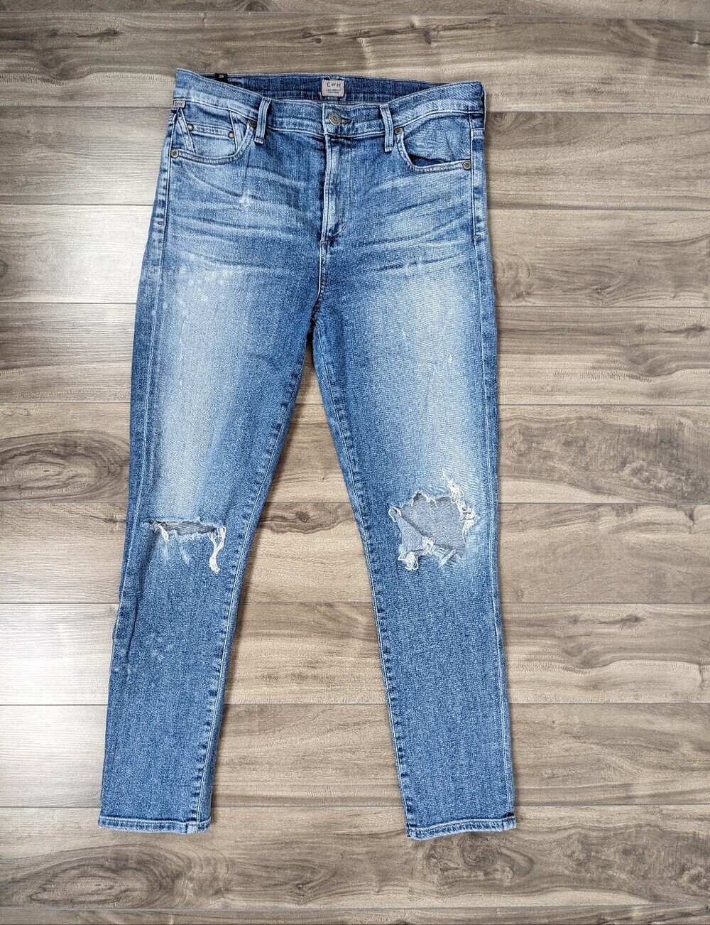 Citizens of Humanity Rocket Crop High Rise Skinny Size 29 Distressed